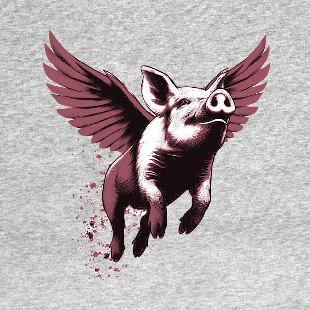 Pink Flying Pig by valsevent